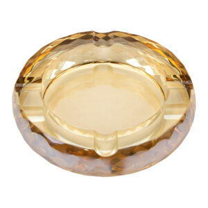 Zigarrenascher Kristallglas rund ‚Amber‘